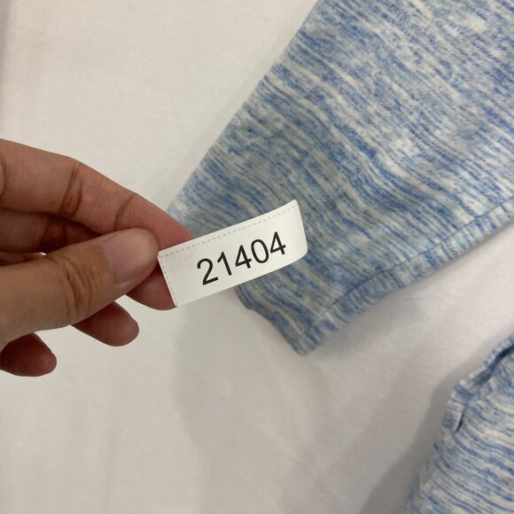 SOMA Large Slub Terry Draped Open Front Cardigan Heather Sky Blue Comfy - Picture 11 of 12